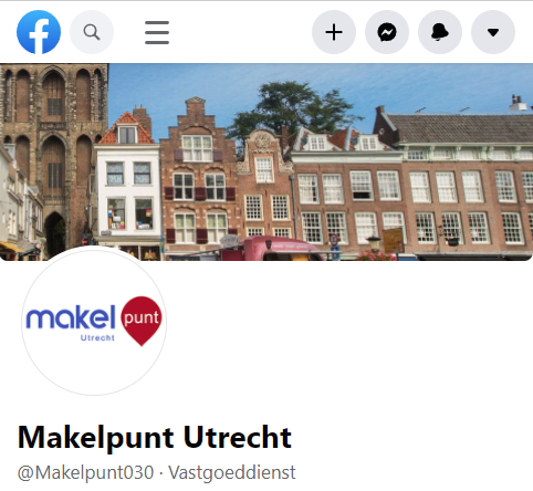 Screenshot van Facebook pagina van Makelpunt Utrecht